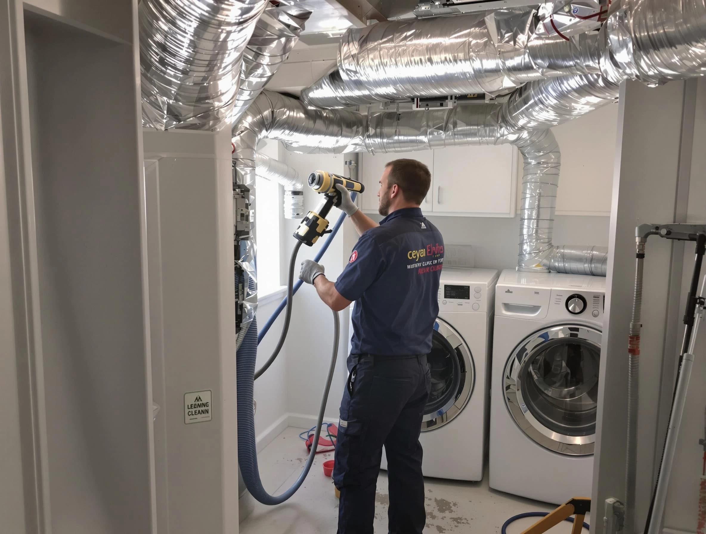 Forest Hills Dryer Vent Cleaning specialist using advanced equipment for thorough duct cleaning in Forest Hills