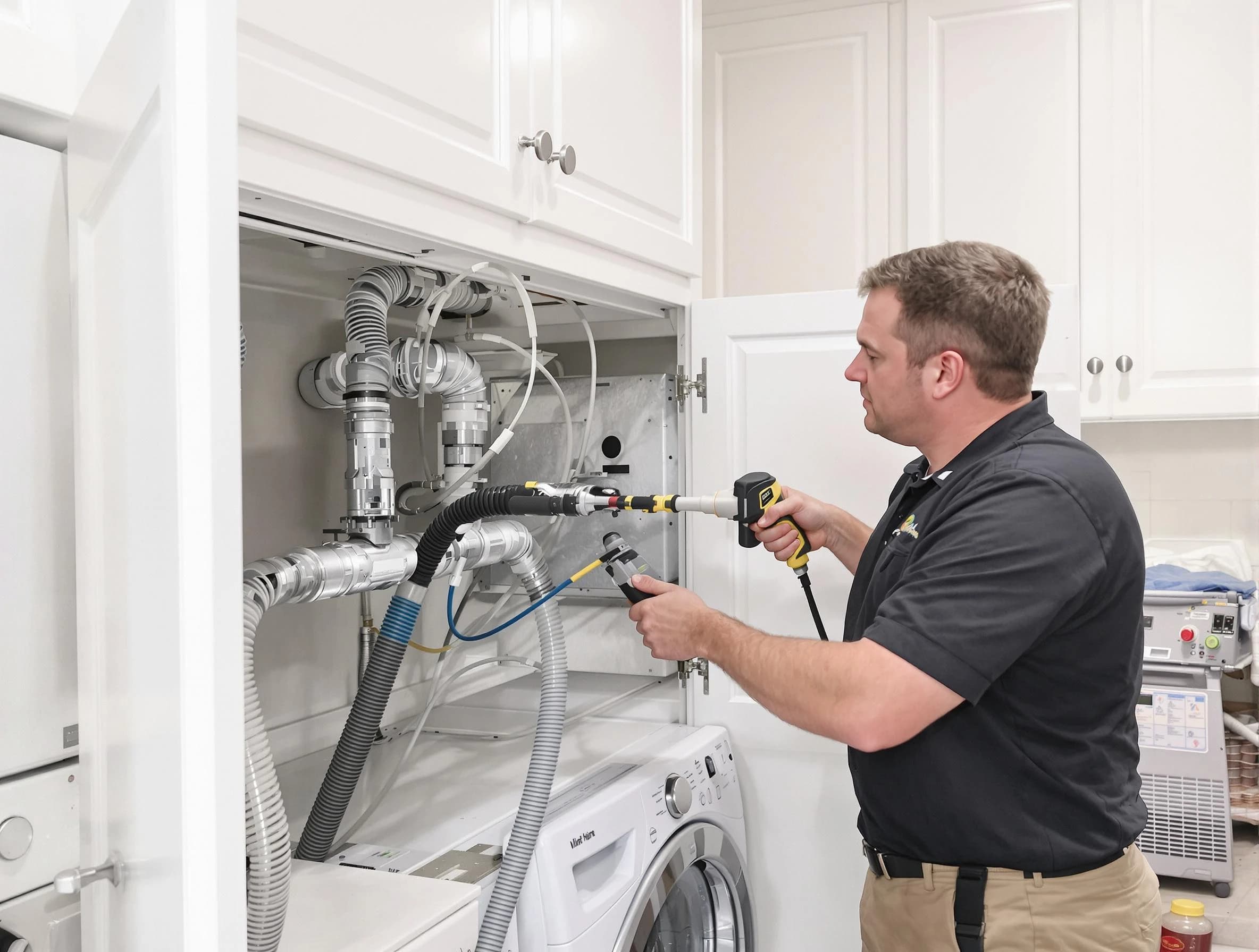 Forest Hills Dryer Vent Cleaning professional removing severe blockage from a clogged dryer vent in Forest Hills